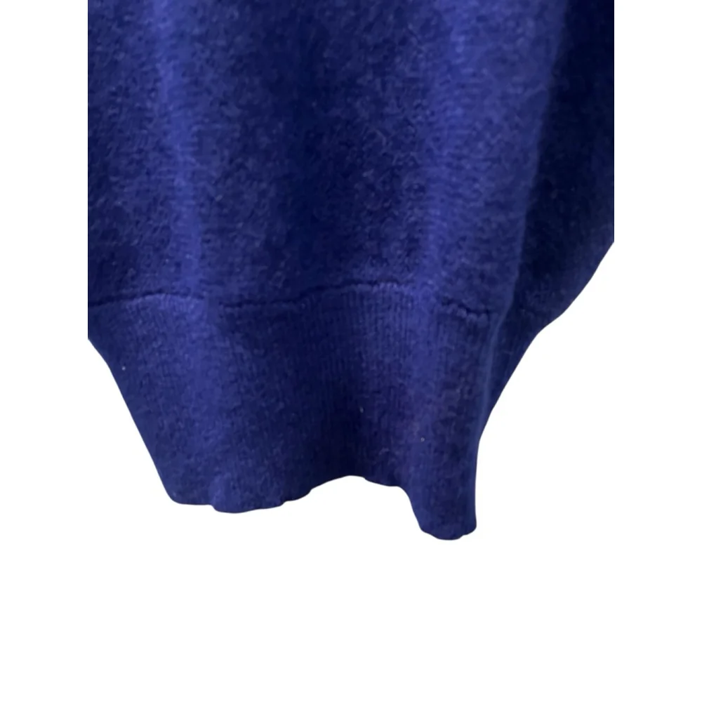 Vintage 80's Vasginie Italian Mohair Artisan Blue Cardigan Size Medium Applique - Picture 9 of 10